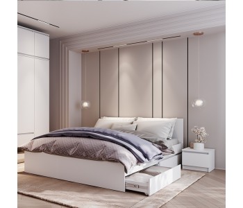 Кровать "Симпл-КР-07" 1.2 м. Белый (BTS)